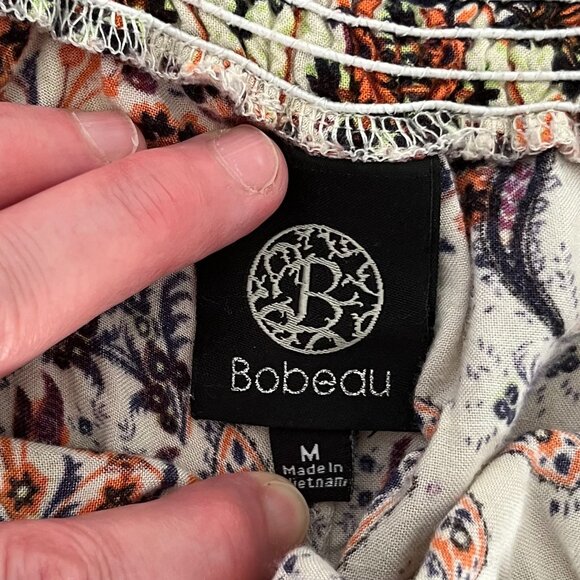 Babeau Multicolour Boho Ikat Print Flowy Wide-Leg Pants, Size Medium - Picture 6 of 10